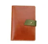Hot-selling A6 size custom printed leather journals field notes leather cover featured contrast color closure and card slots