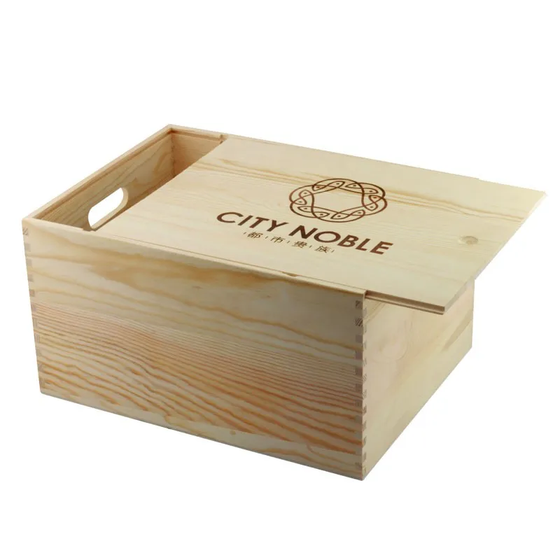hot sell logo printed handmade pine wooden Wine box