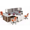 HY-P05 New Office Table Design Modern High Tech Sand Glass Screen office cubic table desk partition For 4 People