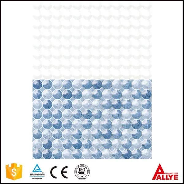 China white and dark blue ceramic bathroom wall tile 25x40,20x30, art interior kitchen cheap tiles