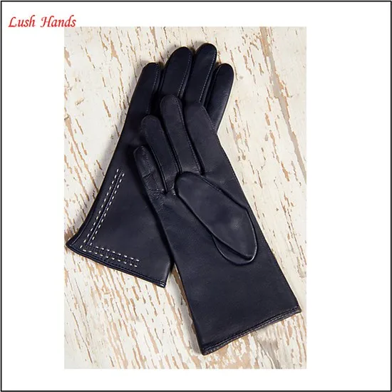 Women lambskin leather winter warm fashion gloves