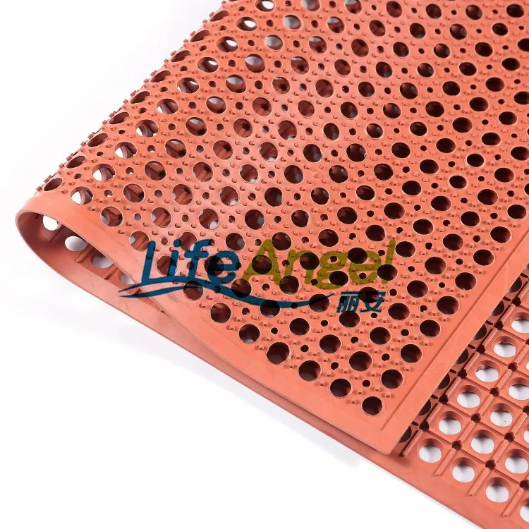 Enclavamiento alfombra de goma estera parrilla con de célula abierta