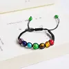 fast shipping custom 7 chakra bracelet braided rope lava stone bracelet