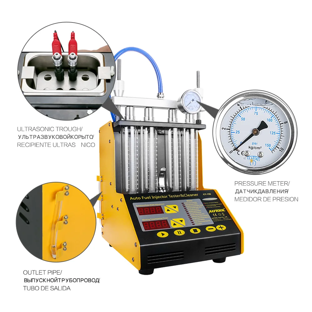 Autool Ct150 Car Injector Tester Ultrasonic Cleaning Auto Fuel