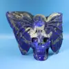 Hand-carved pure natural lapis lazuli butterfly shape delicate craft blue Skull