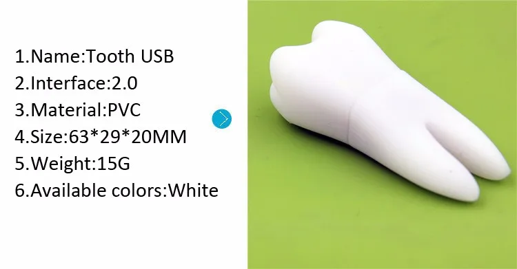 Creative Lovely Tooth Shape USB Flash Drive Custom Logo - ANKUX.COM