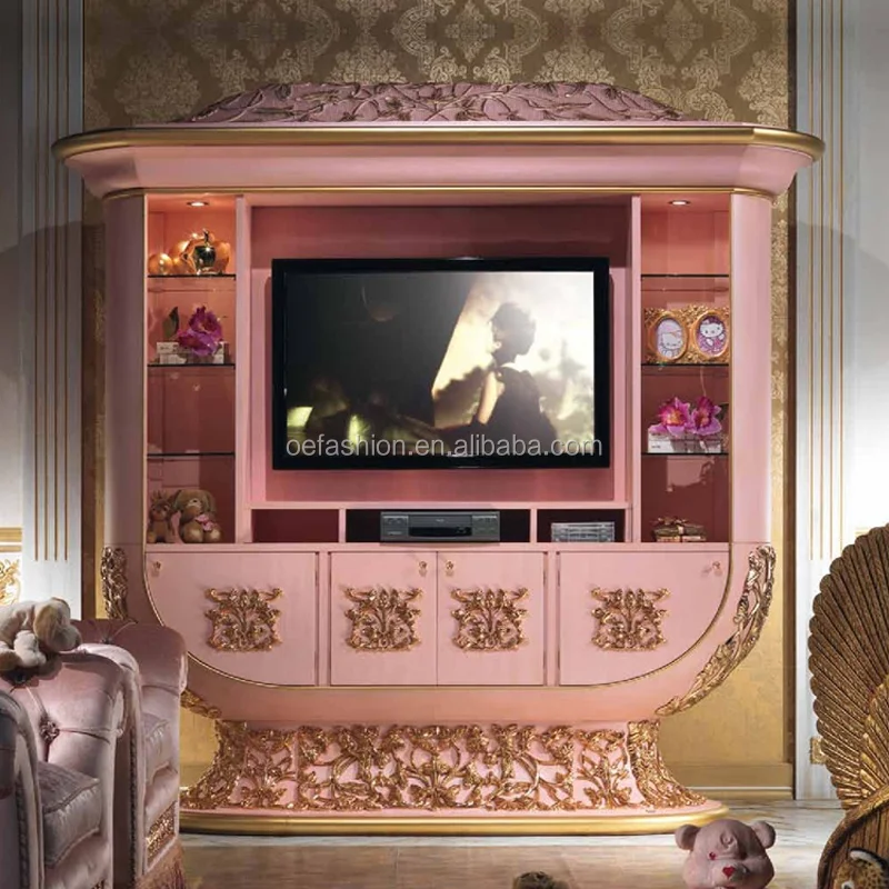Luxury Design Wooden Carving Tv Stand Furniture With Showcase Buy