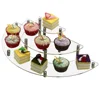 Clear Acrylic Half Moon Shelf, 3 Tier Tabletop Acrylic Cakecup Display Risers