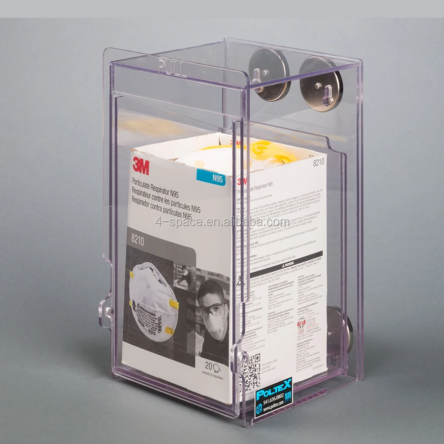 Slatwall Acrylic Dust Proof Mask Dispenser Perspex Removable Lab