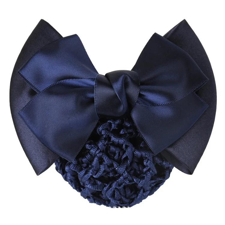 Fashion hair bow stretch fabric hair net for business women hair accessories