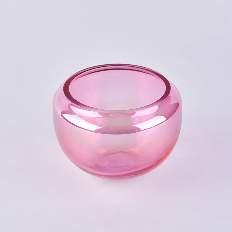 Pink glass candle jars home decoration wholesale