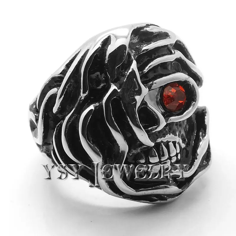 Buy New Classic Skull Cheap Mens Wedding Bands Stainless Steel