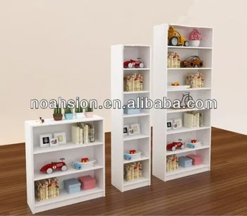 white wooden childrens bookcase