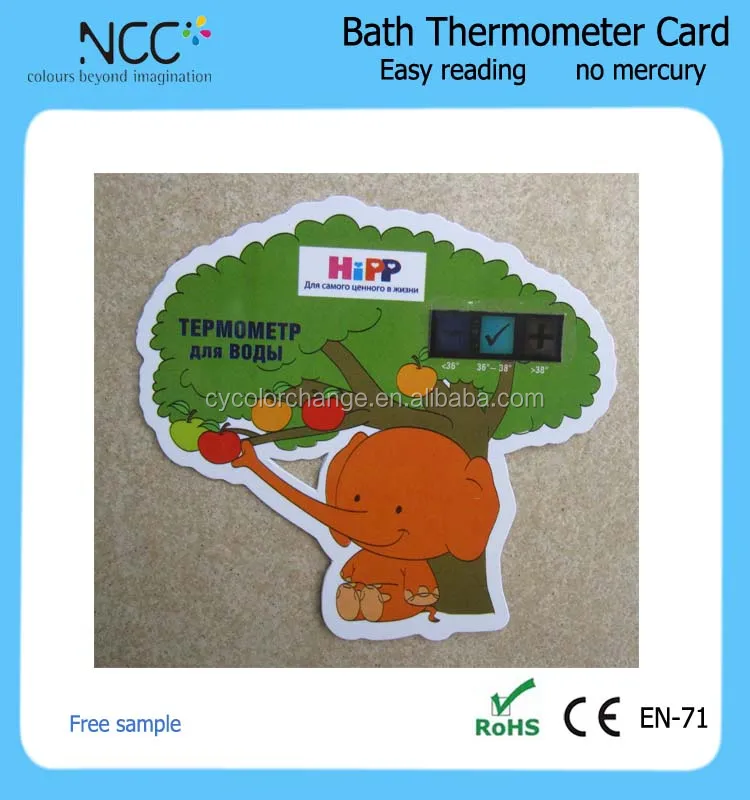 baby bath thermometer card