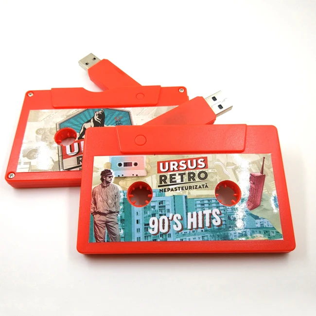 Cassette Tape Usb Flash Memory Stick Usb Card Plastic Logo U Disk 2gb