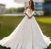 New Style Lace Patch Sheer Spaghetti Strap A Line Reception Bridal Gown Wedding Dress