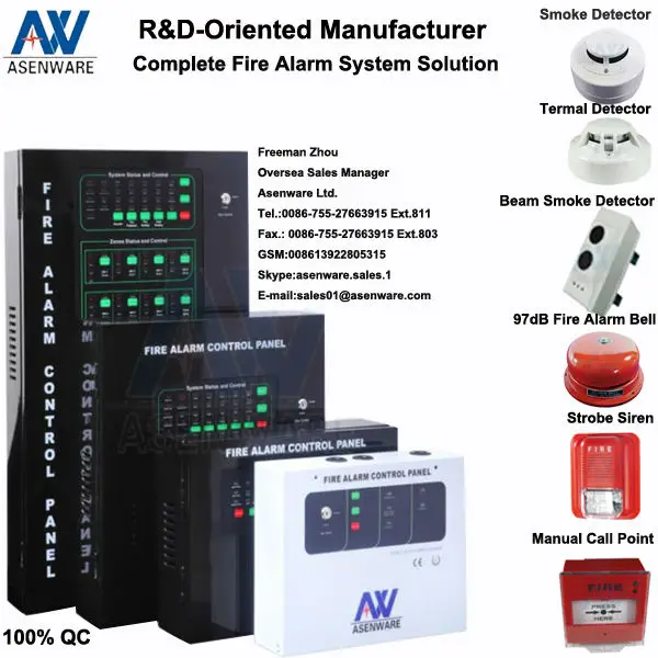 Asenware 16-zone Fire Security Fire Alarm Detection System