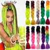 100g Synthetic crochet braids hair kinds of colors rainbow hair jumbo ombre colored synthetic hair for sale
