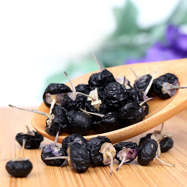 natural anthocyain chinese dry fruit wild black wolfberry