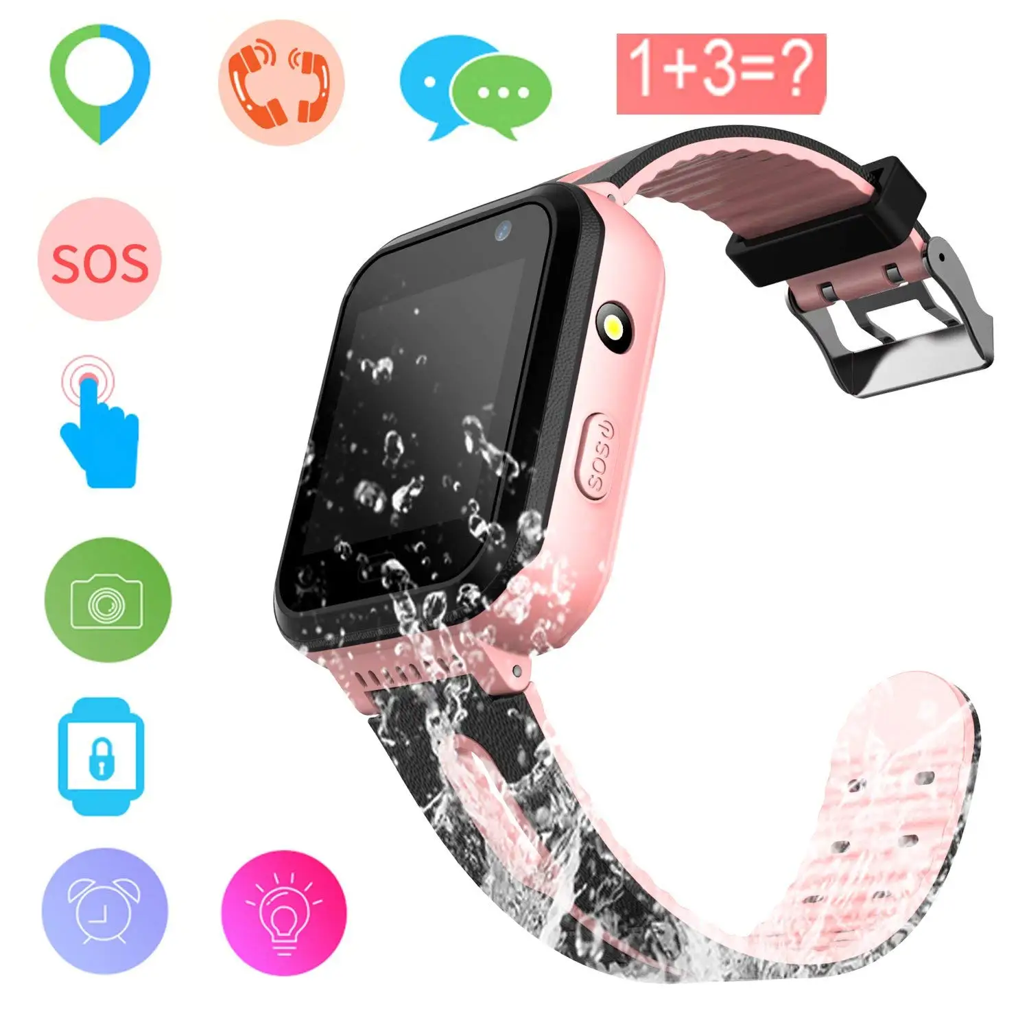 pink waterproof watch