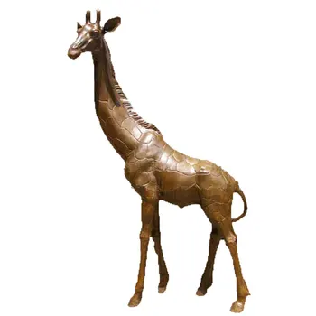 Garden Deco Logam Ukuran Kehidupan Hewan Jerapah Perunggu Patung
