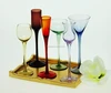 Colored red wine goblet cup long stem wine glass,color body and clear stem colored wine glass