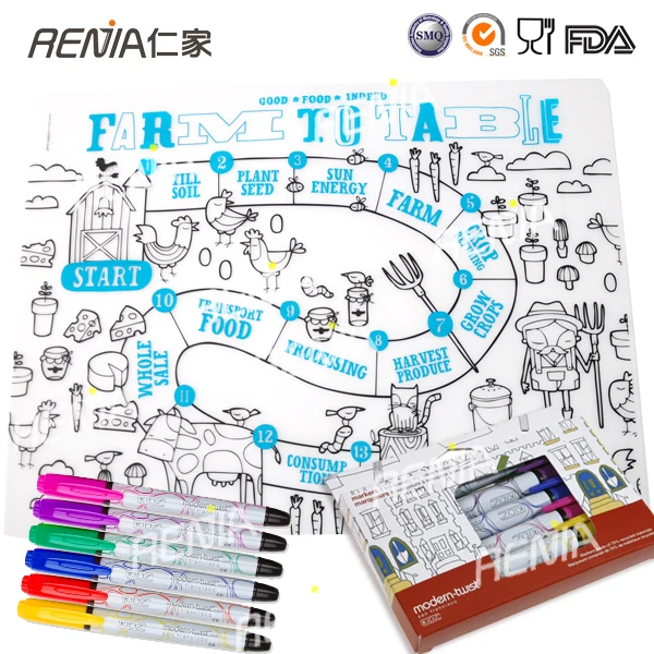 renjia mini silicone kids placemat baby feeding mat silicone mat