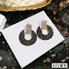 925 Silver Needle Round Shape Drop Earrings Jewelry Sterling Silver Earrings For Women with Crystal Rhinestone