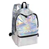 lady Holographic Laser Leather Backpack school bag bling glitter Girls Fashion Sliver Travel Casual Daypack for women