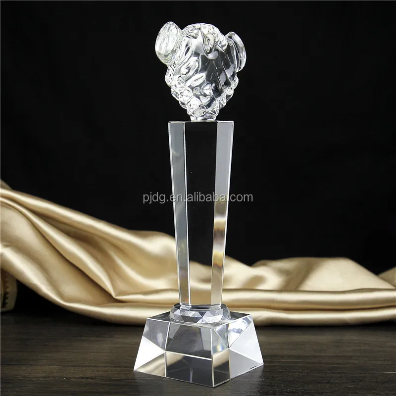 Executive Handshake Glass Award Company Corporate Trophy FREE Engraving GC238 