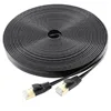30m black CAT7 Shielded Flat patch cord cable Internet Cable