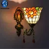 Clear Modern red glass lamp shade with flower mosaic picture