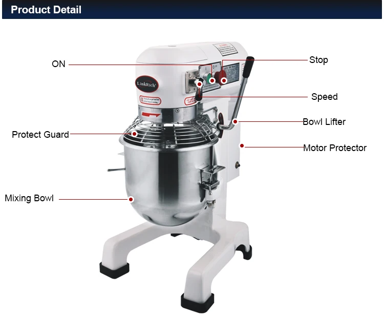 Bakery Equipment- Planetary Dough Mixer Food Mixer Machine-10l-b10 ...