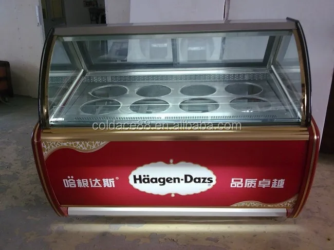 Free Standing Ice Cream Display Freezer/refrigerated Gelato Chiller ...