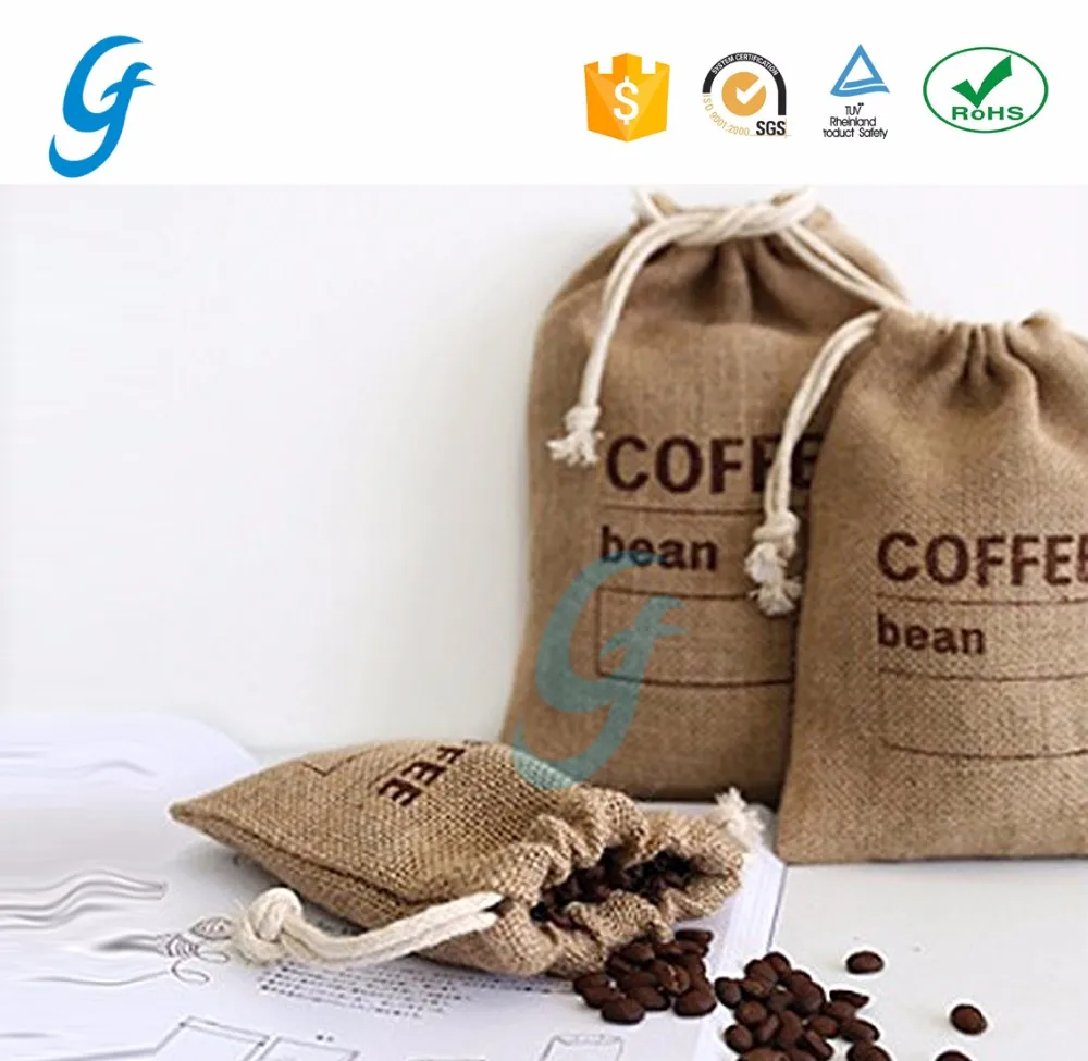 Coffee Bean Linen Drawstring Bag With Locking Toggle - Buy Coffee Bean ...