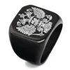 The emblem of the Russian laser marking titanium men's ring stainless steel male rings