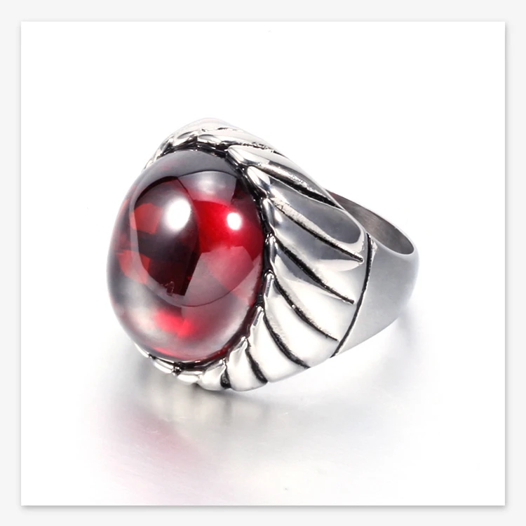 Moyen-Orient hipster rubis Bague En Titane