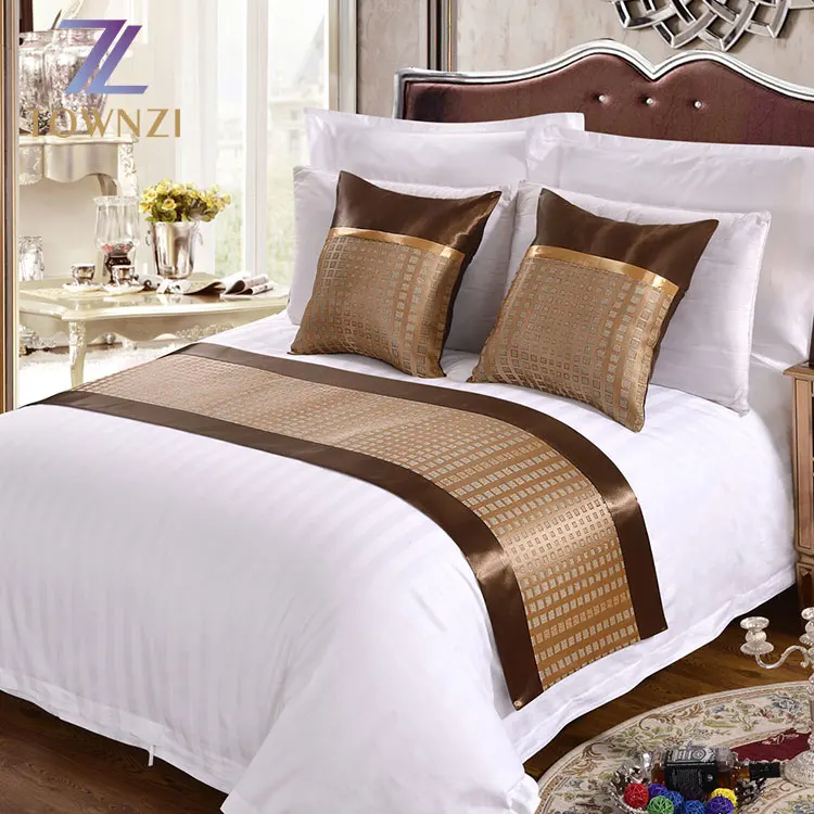 Townzi Guangzhou hotel supply Wholesale Jacquard cotton hotel bed sheet