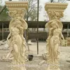 high quality decorative natural Stone Woman Statue Column