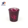 Top quality decor machine made candle jar red heart glass candle holder