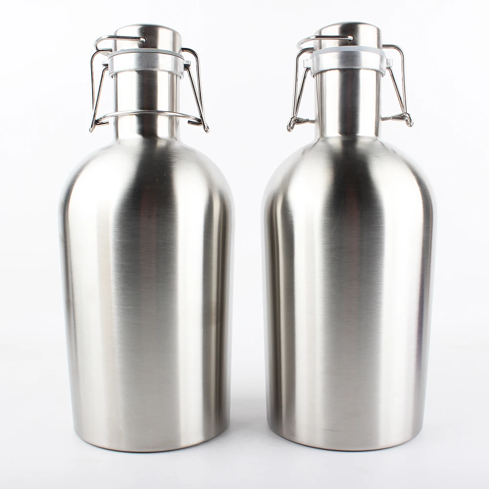 Stainless Steel Beer Growler 64oz 2l Flip Top Single Or Double Wall Premium Growlers Buy 64oz