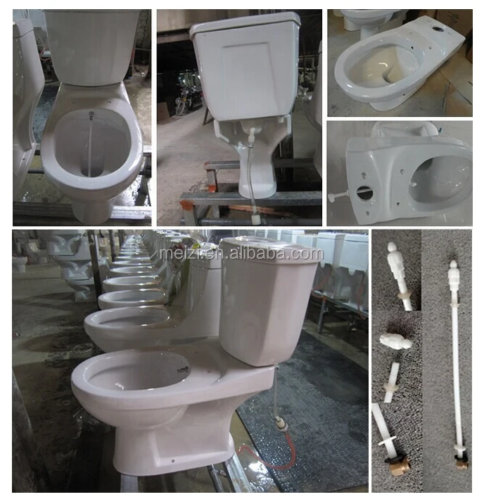 Designer ceramic two piece toilet with bidet integrated