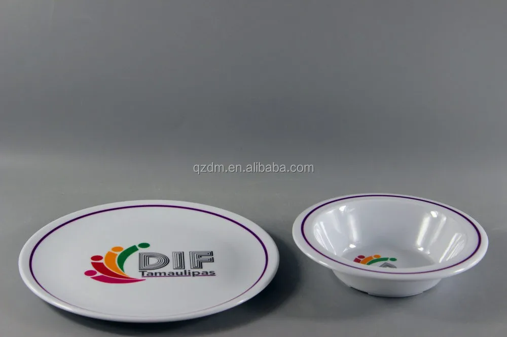Customer Own Design Melamine Plate And Bowl Set For Sale