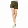 2019 Summer New Fashion Casual Style Green Button High Waist Corduroy Hot Shorts for Women
