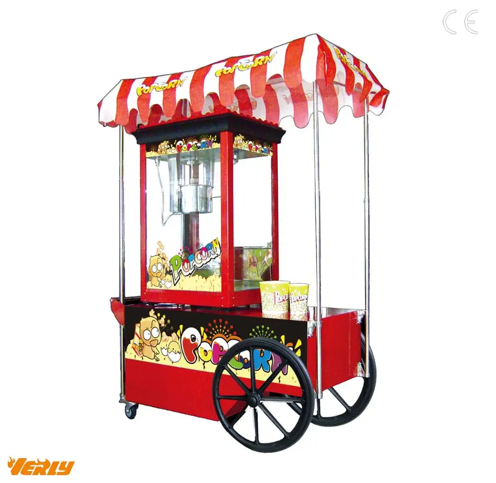 commercial popcorn machine with cart