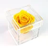 Luxury Rose Packaging Clear Plexiglass / Acrylic Flower Box For 1 Rose