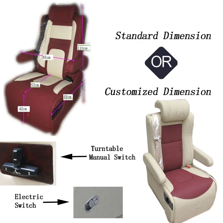 Ctzy020 Single Adjustable Capatin Car Electric Seat With Heater For Mpv
