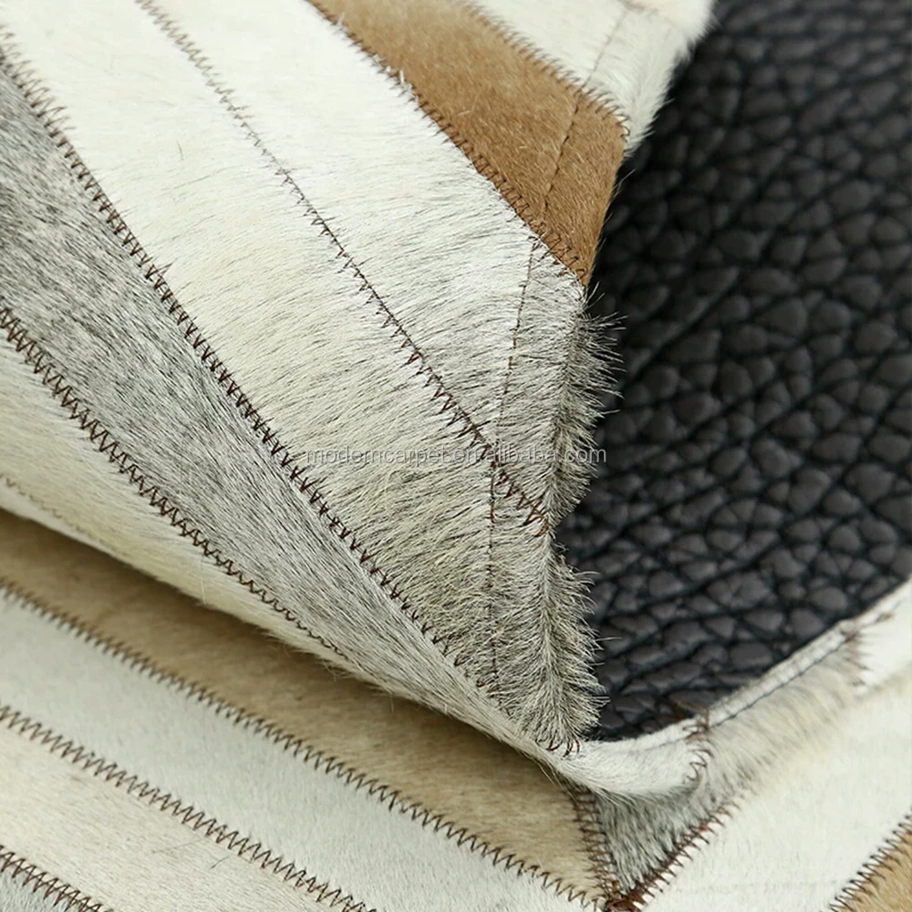 Grey White Patchwork Cowhide Leather Rugs Leather Carpet Tapis Buy