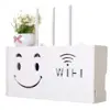 WiFi Router Cable Power Plug Wire Storage Boxes Wall Mounted Cube Shelf Storage Rack Big Smiling Face