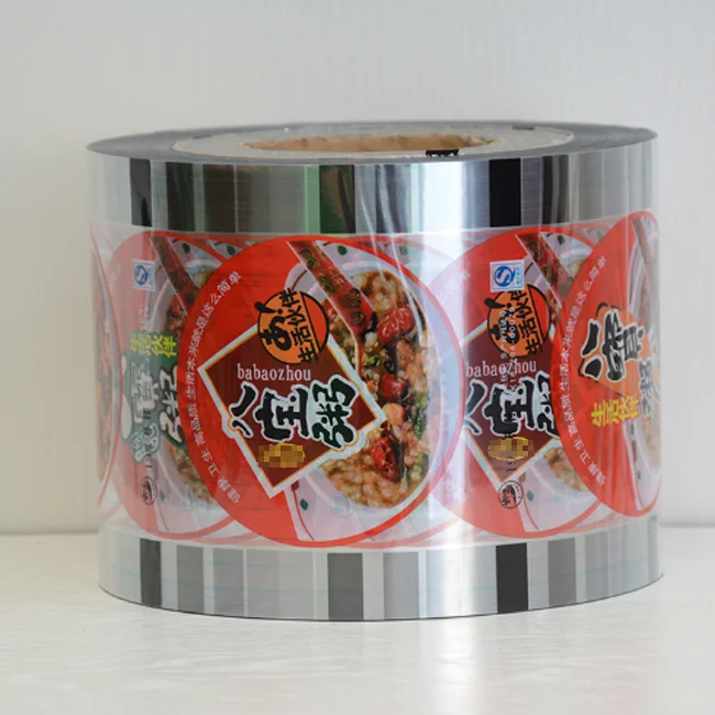 Roll type printed lidding film for sealing plastic cup